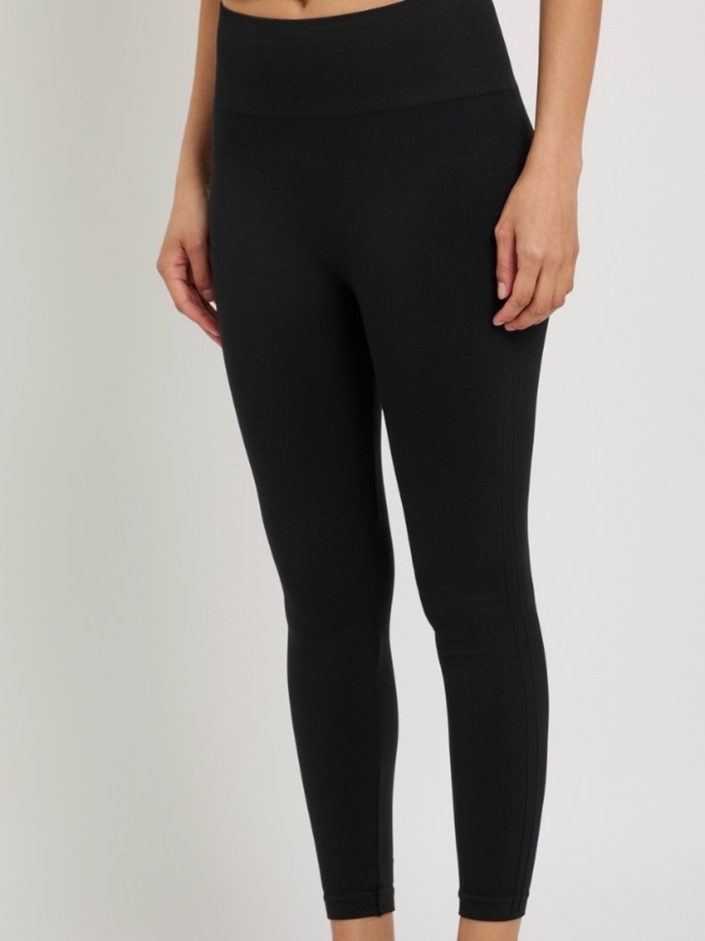 SPANX Medium Black High-Waist Ribbed Leggings